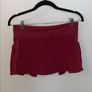 lulu lemon pace rival skirt (burgundy)
